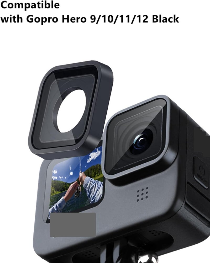 Besvalo Replacement Lens for Gopro Hero 9/10/11/12/13, Camera Anti-Scratch UV Glass Lens Protective Cover Repair Parts Accessories Compatible for Gopro Hero 9 Hero 10 Hero 11 Hero 12 Hero 13 Black - Image 3